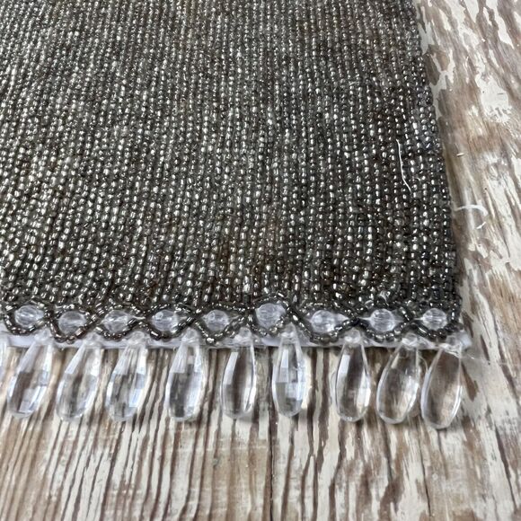 Vintage Heavy Beaded Table Runner Dining Decor 30”x 14 1/2” Bronze Gold Beading - Picture 6 of 16